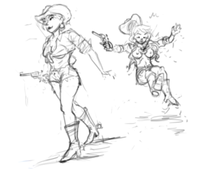 Cowgirl Zako Preparation Sketch.png