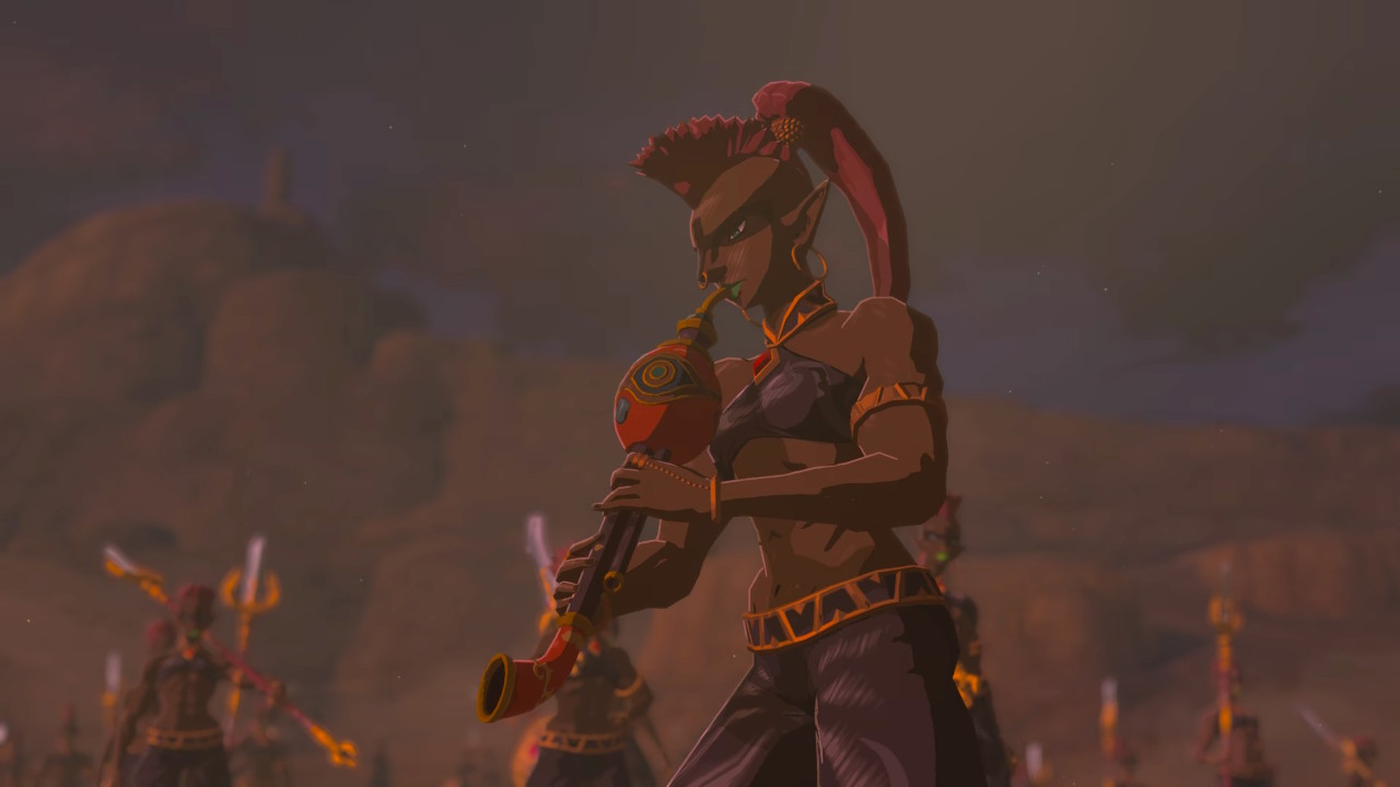 Gerudo soldier summoning Molduga swarm.jpg