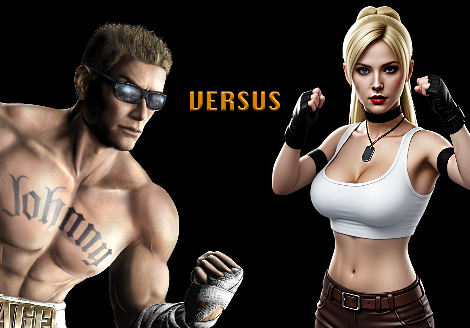 Johnny Cage vs Sonya Versus Screen.png