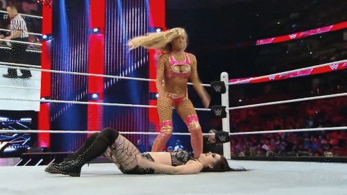 paige vs summer 2 leg drop.gif